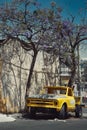 Old yellow truck on the street of Mexico city Royalty Free Stock Photo