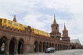 U-Bahn train and Oberbaum Bridge in Berlin