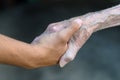 Old and young man shaking hands Royalty Free Stock Photo