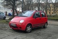 Old veteran or youngtimer private small compact car Daewoo Matiz parked