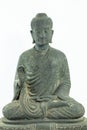 Old Zen Buddha Statue . stone texture . belief relogion object .