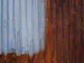 Old zinc roof background, rusty metal wall texture, dirty iron plate Royalty Free Stock Photo