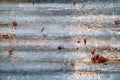 Old zinc roof, rusty metal wall background