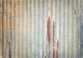 Old zinc wall texture background, rusty on galvanized metal panel sheeting Royalty Free Stock Photo