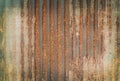 Old zinc wall texture background, rusty on galvanized metal panel sheeting Royalty Free Stock Photo