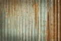 Old zinc wall texture background, rusty on galvanized metal panel sheeting Royalty Free Stock Photo