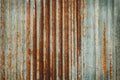 Old zinc wall texture background, rusty on galvanized metal panel sheeting. Royalty Free Stock Photo