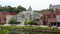 Olde Federal Building, landmark edifice, waterfront view across the Kennebec River, Augusta, ME, USA