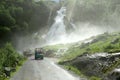 Olden, Norway - July 8, 2023: The beautiful trail to Briksdalsbreen Glacier in Olden, Nordfjord. Royalty Free Stock Photo