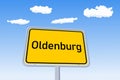 Oldenburg city sign in Germany