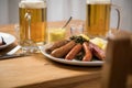 Oldenburger green cabbage with sausage mix, Kassler pork neck, boiled potatoes, mustard, beer and grain liquor is an traditional Royalty Free Stock Photo