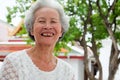 Older Asian women with grayish hair Royalty Free Stock Photo