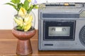 Older audio cassette tape old generation 20 year ago Royalty Free Stock Photo