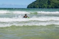 Older boy swimming in Maracas Bay Beach Trinidad Royalty Free Stock Photo