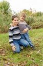 Older brother hugging his younger brother. Happy family. Brother love Royalty Free Stock Photo