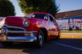 Old Building Car Against a Mural