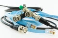 older coaxial ethernet cable with BNC terminals and new with RJ45 connectors