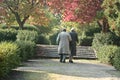 Older couple at graveyard