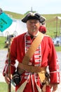 Older gentleman dressed as soldier, during demonstrations, Fort Ticonderoga, New York, 2016