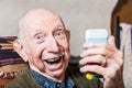 Older Gentleman Taking Selfie Royalty Free Stock Photo