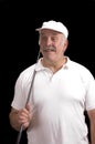 Older golfer pleased with shot