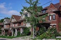 Older houses with gables and dormers