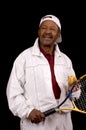 Older male african american tennis player