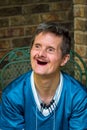 Older Man With Downs Syndrome and No Teeth Delightful Smile