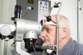 Older man having eye examination Royalty Free Stock Photo