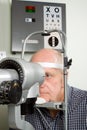 Older man having eye examination Royalty Free Stock Photo