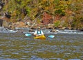 Older Man Kayaking in Autumn Royalty Free Stock Photo