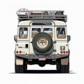 Offroad Classic Land Rover Illustration In Studio Ghibli Style