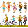 Older people fun leisure and sport activity life style.