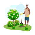 Older people working in the garden Royalty Free Stock Photo