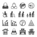 Older person icon set - Aging Society