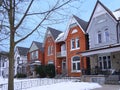 older semidetached houses with gables Royalty Free Stock Photo