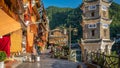 Woman carrying heavy load in Fenghuang Royalty Free Stock Photo