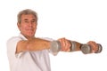 Older senior man lifting weights Royalty Free Stock Photo