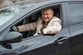 Older weird men at car , lifestyle of old men