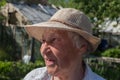 Older woman with hat Royalty Free Stock Photo