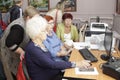 Older women in social center on the international day of an elderly person