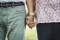 Olderly Couple Happiness Romantic Holding Hand Concept