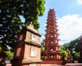 The oldest Buddhist temple in Vietnam, Tran Quoc pagoda, located Royalty Free Stock Photo