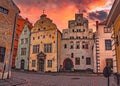The oldest buildings in Riga. Three Brothers Houses. Royalty Free Stock Photo