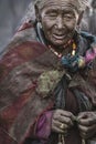 The oldest lady from Korzok village, recognized as holy. Royalty Free Stock Photo