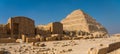 The oldest Pyramid Step pyramid of King Netjeryhet Djoser Zoser. Panoramic banner portion Royalty Free Stock Photo