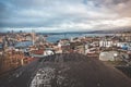 Oldest rooftop of Istanbul with view of historical part of the city in a morning Royalty Free Stock Photo