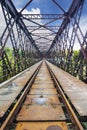 Oldest Truss railway bridge in perspective.