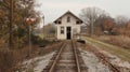 The oldfashioned ticket booth is a reminder of simpler times at this rural stop Royalty Free Stock Photo