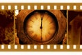 Oldies 35mm frame photo with vintage clock Royalty Free Stock Photo